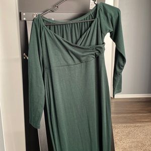 Forest green maternity dress